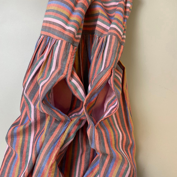 Madewell Striped Sun Dress XXS Pink Multicolor Pockets Tomato Girl Button-Front - Picture 9 of 11